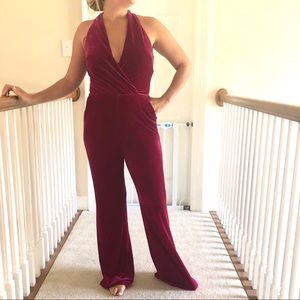 Adelyn Rae Velvet Jumpsuit